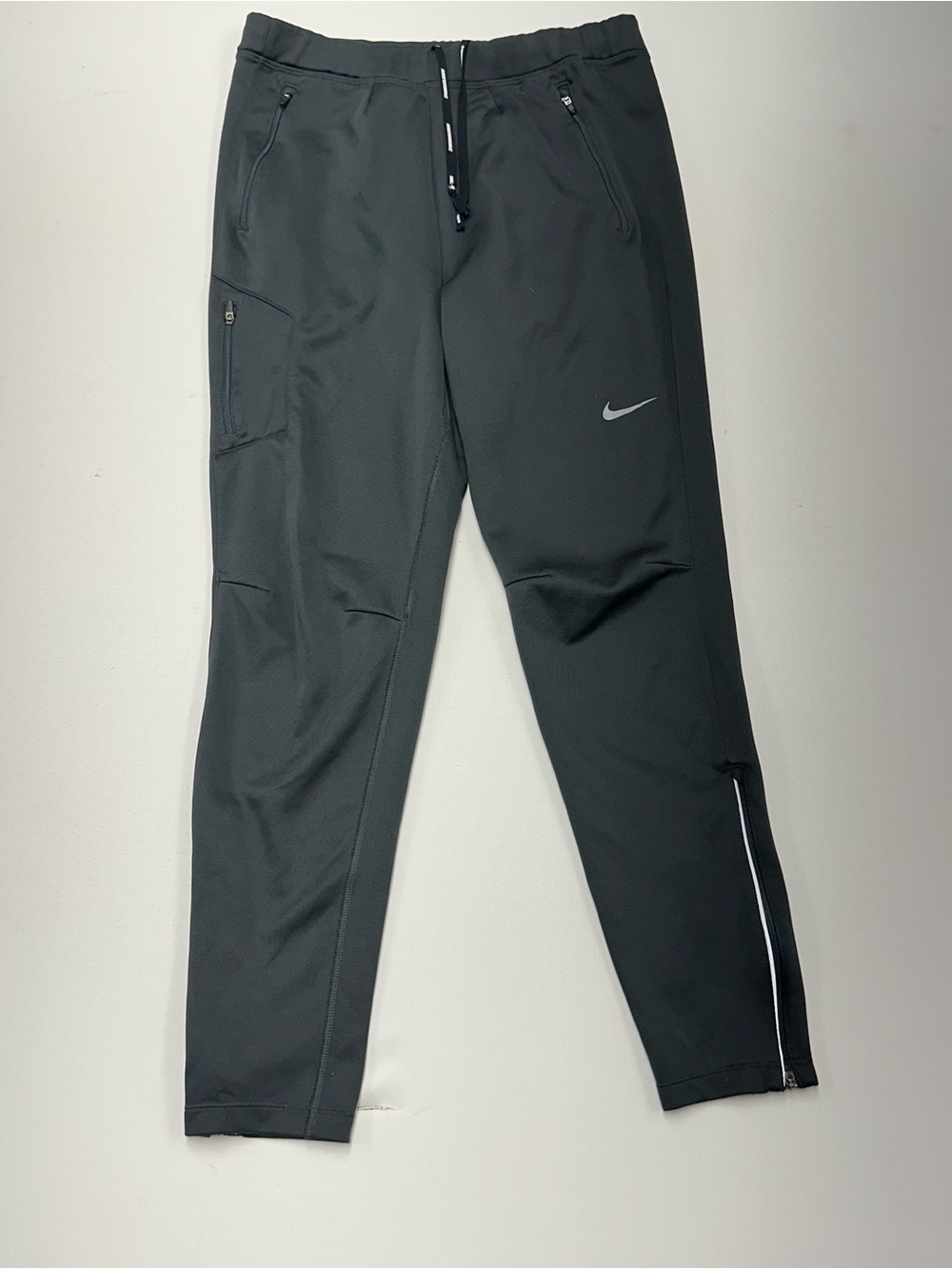 Nike Running Unlimited Track Pants Mens Medium Gray Dri-Fit Zip Cuffs 684702-610
